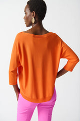 Joseph Ribkoff Soft Viscose Yarn Pullover Sweater 242905 Mandarin