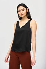 Joseph Ribkoff Satin Straight Sleeveless Top 243110 Black