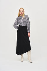 Joseph Ribkoff Woven Crepe Asymmetrical Skirt 243117 Black