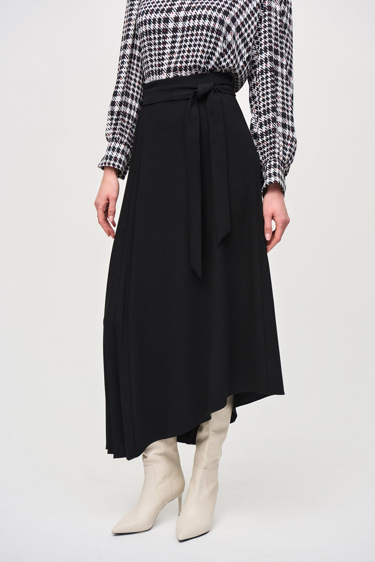Joseph Ribkoff Woven Crepe Asymmetrical Skirt 243117 Black