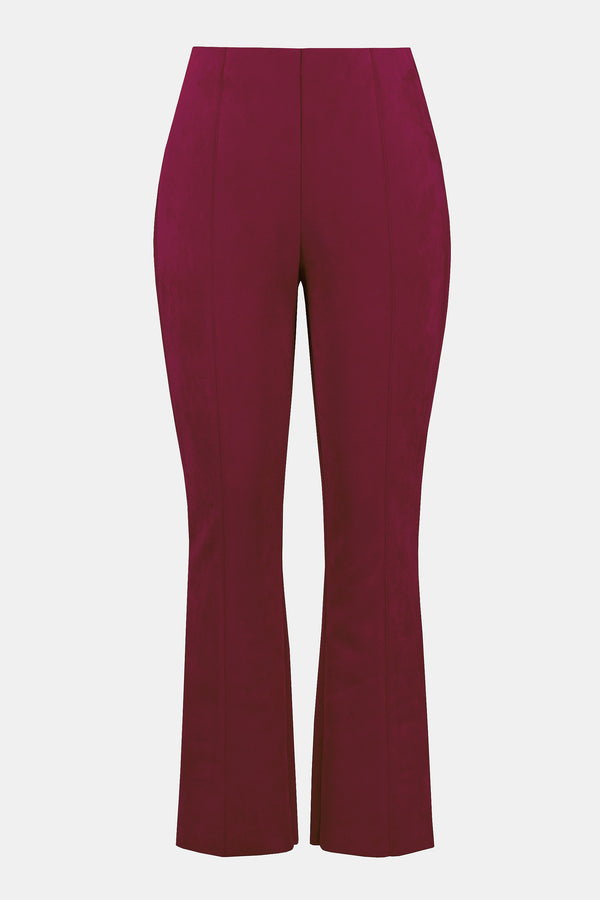 Joseph Ribkoff Scuba Suede Flared Pants 243178F25 Merlot
