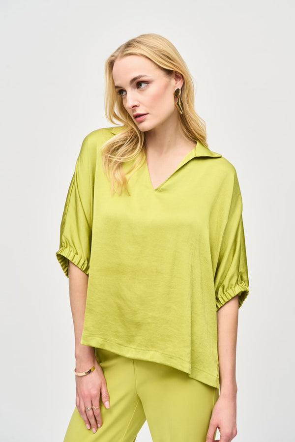 Joseph Ribkoff Satin Boxy Top 243183 Wasabi