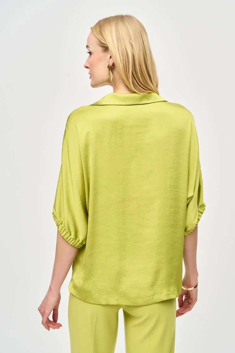 Joseph Ribkoff Satin Boxy Top 243183 Wasabi