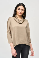 Joseph Ribkoff Satin Cowl Collar Top 243189 Java