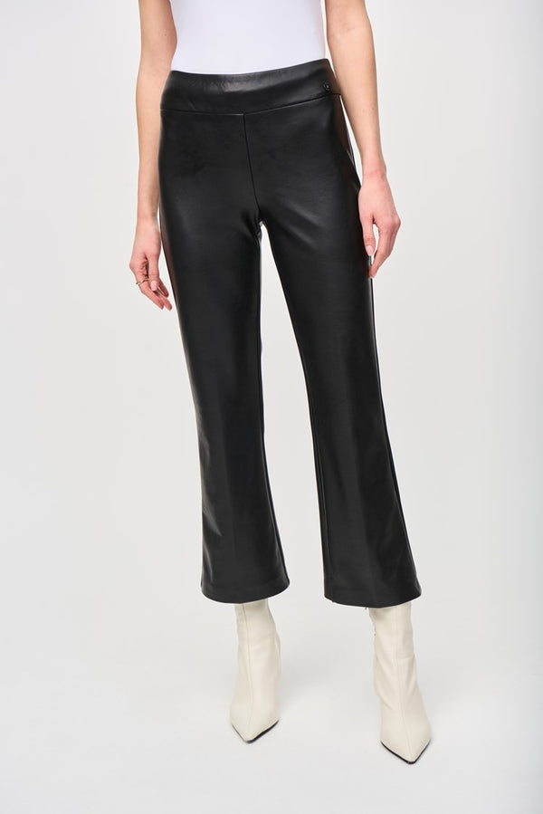 Joseph Ribkoff Leatherette Flared Pull-On Pants 243260 Black