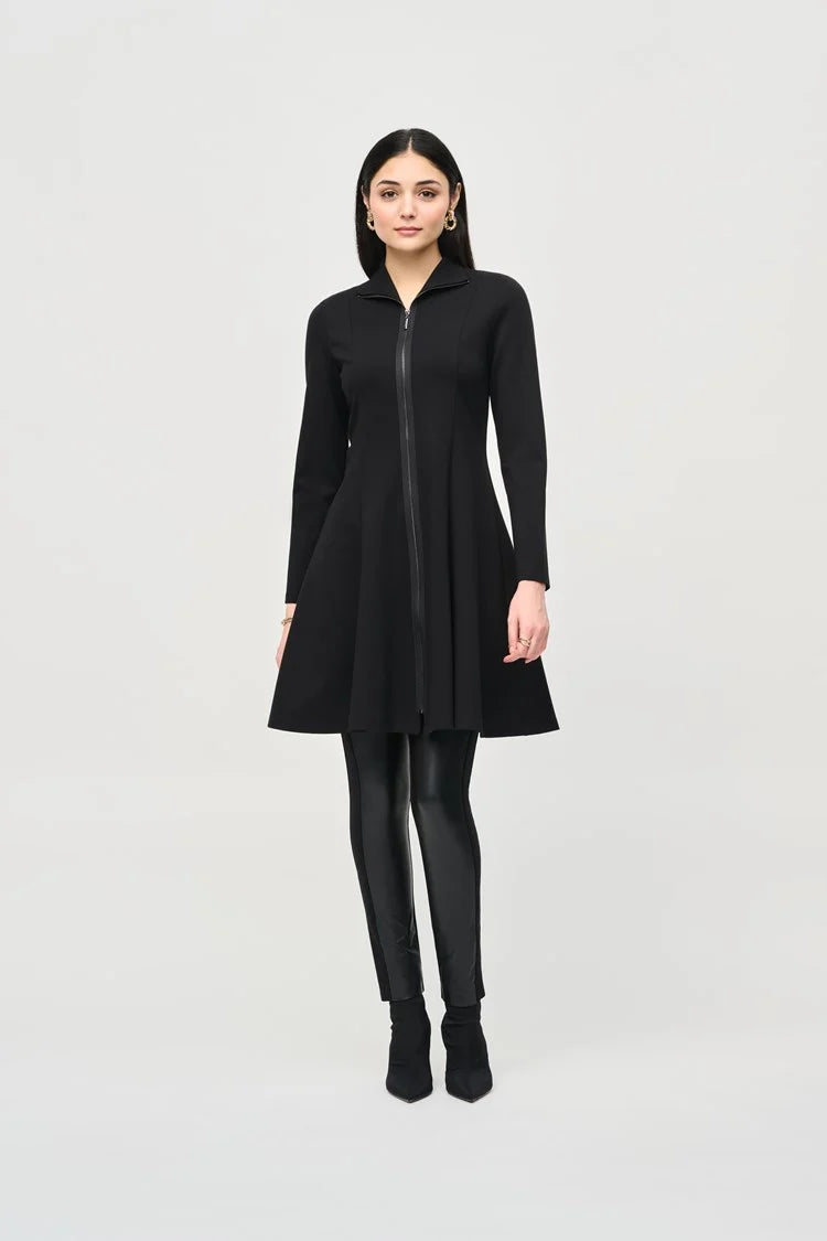 Joseph Ribkoff Heavy Knit Long Flared Coat 243330 Black