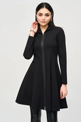 Joseph Ribkoff Heavy Knit Long Flared Coat 243330 Black