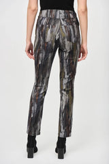 Joseph Ribkoff Abstract Print Classic Slim Denim Pants 243965 Multi