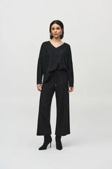 Joseph Ribkoff Sequined Sweater Knit Boxy Top 244921F25 Black