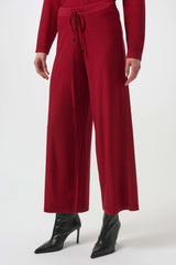 Joseph Ribkoff Sequined Sweater Knit Culotte Pants 244922F25 Deep Cherry