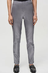 Joseph Ribkoff Metallic Coated Classic Slim Denim Pants 244952 Gunmetal