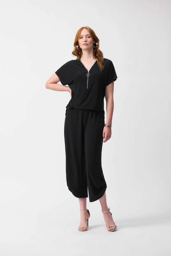 Joseph Ribkoff Silky Knit Culotte Jumpsuit 251044 Black