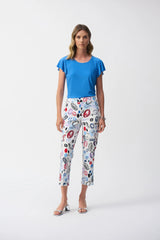 Joseph Ribkoff Millennium Abstract Print Crop Pants 251221 Vanilla/Multi