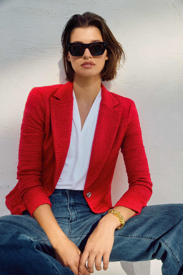 Joseph Ribkoff Bouclé Fitted Blazer 251239 Radiant Red