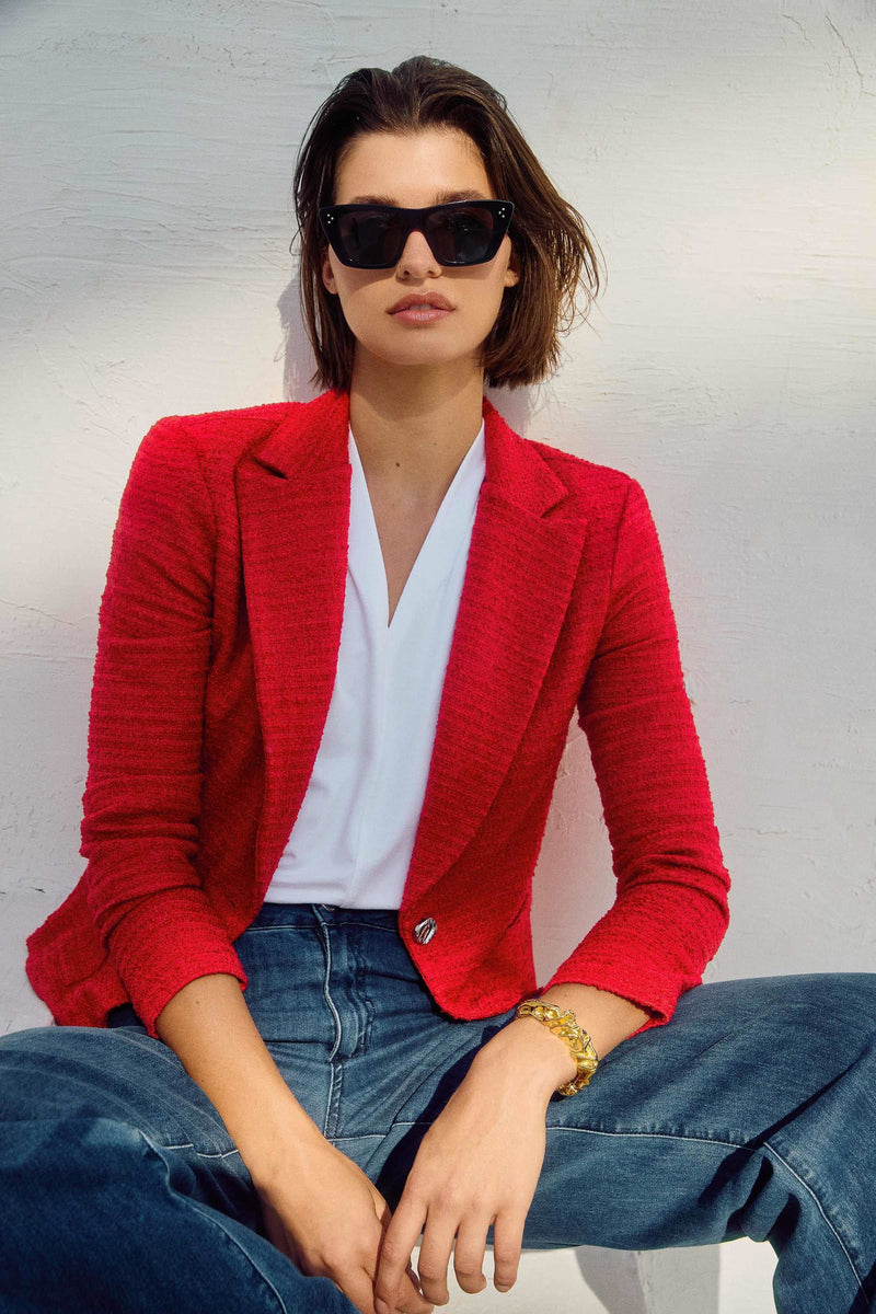 Joseph Ribkoff Bouclé Fitted Blazer 251239 Radiant Red