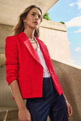 Joseph Ribkoff Bouclé Fitted Blazer 251239 Radiant Red