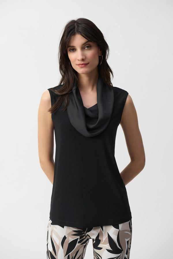 Joseph Ribkoff Silky Knit and Satin Sleeveless Top 251276 Black