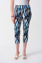 Joseph Ribkoff Millennium Geometric Print Crop Pants 251280 Vanilla/Multi