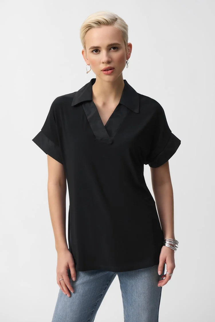 Joseph Ribkoff Silky Knit and Memory Boxy Top 251290 Black