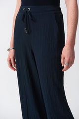 Joseph Ribkoff Seersucker Wide Leg Pull-On Pants 251293 Midnight Blue