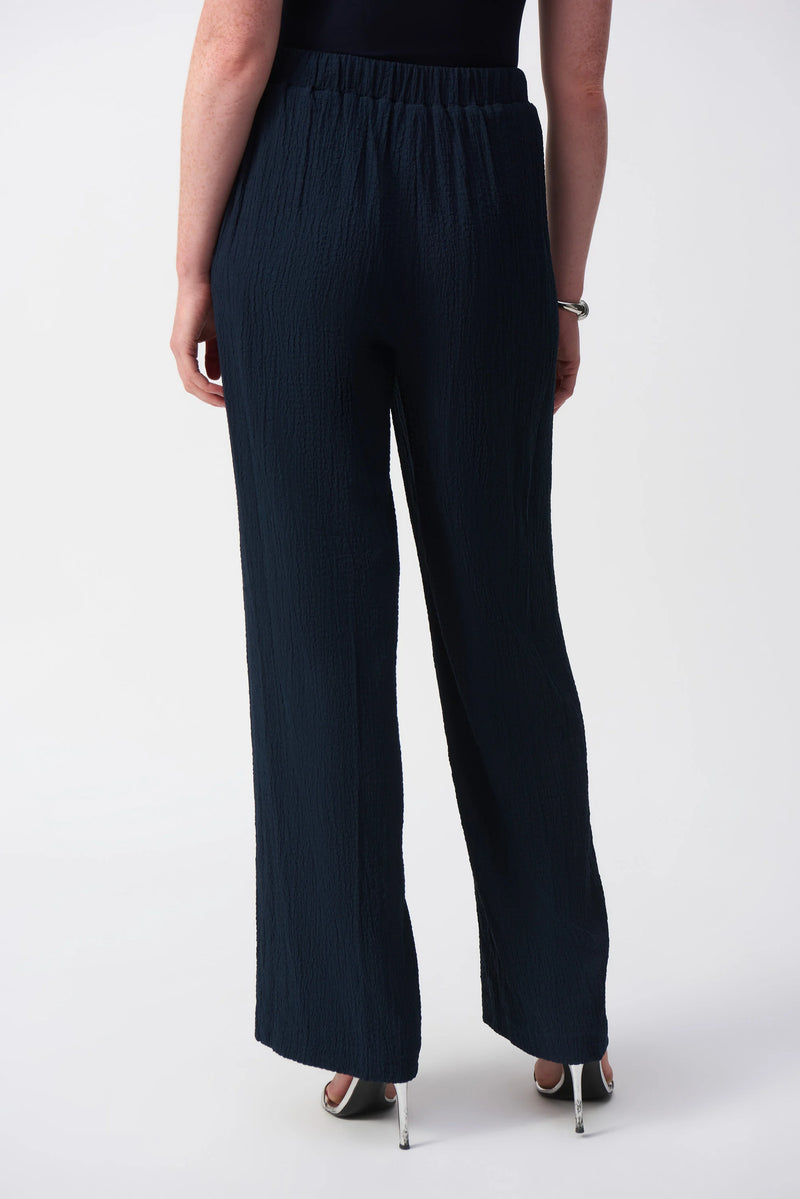 Joseph Ribkoff Seersucker Wide Leg Pull-On Pants 251293 Midnight Blue