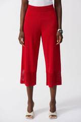 Joseph Ribkoff Sweater Knit Culotte with Pointelle Detail 251915 Radiant Red