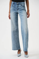 Joseph Ribkoff Goldie | Classic Wide-Leg Stretch Jeans 251968CO Light Blue Denim