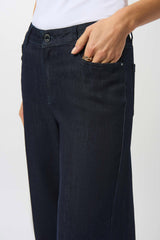 Joseph Ribkoff Goldie | Classic Wide-Leg Stretch Jeans 251968F25 Dark Denim Blue