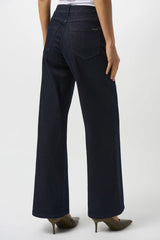 Joseph Ribkoff Goldie | Classic Wide-Leg Stretch Jeans 251968F25 Dark Denim Blue