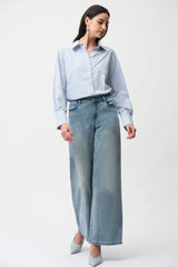 Joseph Ribkoff Goldie | Classic Wide-Leg Stretch Jeans 251968S26 Light Blue Denim