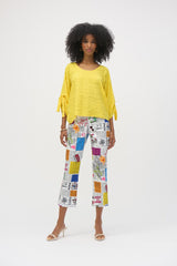 Joseph Ribkoff Millennium Word Print Flared Pants 252047 Multi