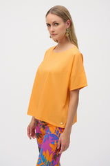 Joseph Ribkoff Organic Cotton Boxy T-Shirt 252900 Apricot