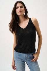 Joseph Ribkoff Metallic Knitted Camisole with Rhinestones  252915CO Black