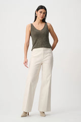 Joseph Ribkoff Metallic Knitted Camisole with Rhinestones