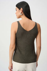 Joseph Ribkoff Metallic Knitted Camisole with Rhinestones