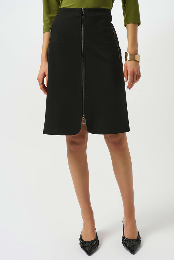 Joseph Ribkoff Heavy Knit A-Line Skirt 253036 Black