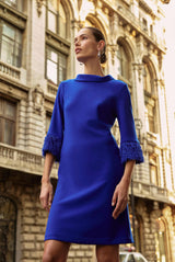 Joseph Ribkoff Silky Knit & Novelty A-Line Dress 253054 Royal Sapphire