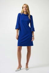 Joseph Ribkoff Silky Knit & Novelty A-Line Dress 253054 Royal Sapphire