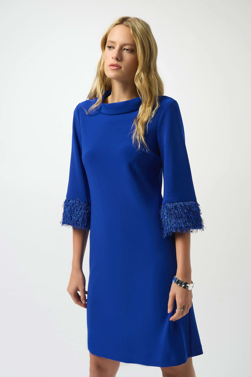Joseph Ribkoff Silky Knit & Novelty A-Line Dress 253054 Royal Sapphire