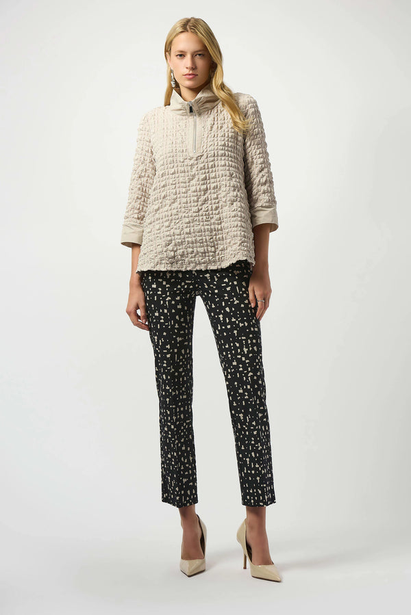 Joseph Ribkoff     Millennium Abstract Print Straight Pull-On Pants 253097 Black/Moonstone
