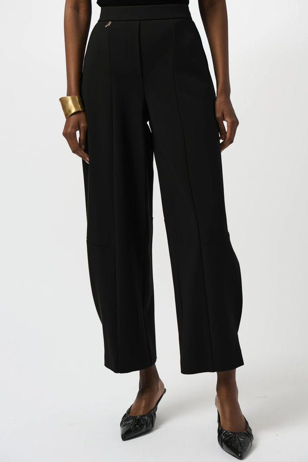 Joseph Ribkoff Heavy Knit Barrel-Leg Pull-On Pants 253123 Black