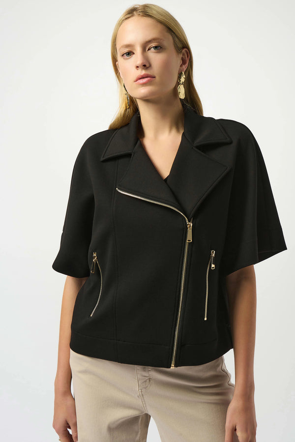 Joseph Ribkoff Scuba Jersey Boxy Jacket 253241 Black