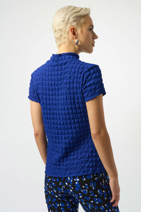 Joseph Ribkoff Textured Knit Fitted Top 253256 Royal Sapphire