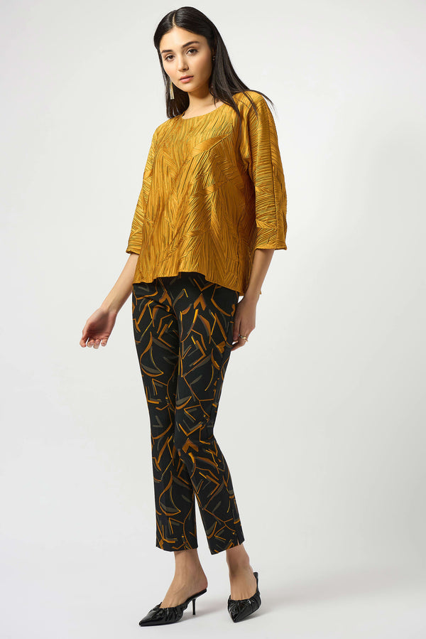 Joseph Ribkoff Millennium Print Straight Leg Pull-On Pants 253268 Black/Multi