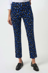 Joseph Ribkoff Millennium Print Straight Leg Pull-On Pants 253268 Black/Royal Sapphire