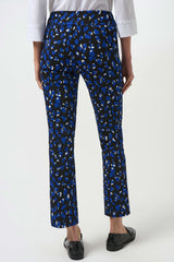 Joseph Ribkoff Millennium Print Straight Leg Pull-On Pants 253268 Black/Royal Sapphire