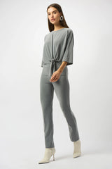 Joseph Ribkoff Melange Silky Knit Straight Leg Pull-On Pants 253295 | Grey Melange