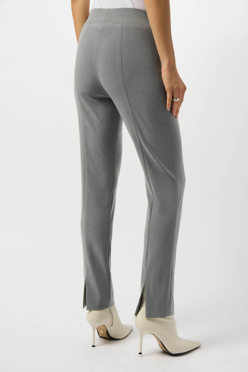 Joseph Ribkoff Melange Silky Knit Straight Leg Pull-On Pants 253295 | Grey Melange