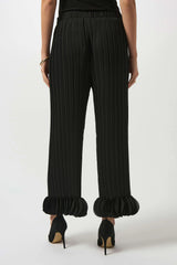 Joseph Ribkoff Georgette Wide Leg Pleated Pants 253940 Black