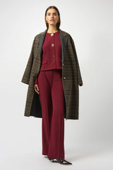 Joseph Ribkoff Wool Blend Plaid Double-Faced Coat 253946 | Camel/Multi